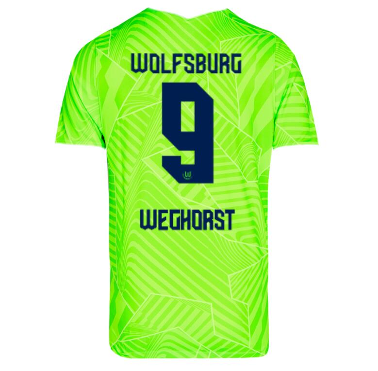 2021/22 Wolfsburg Home Kit Soccer Jersey with Weghorst 9 printing